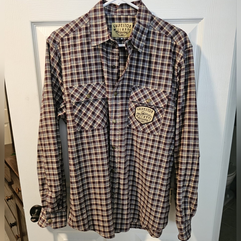 Pearl Snap Button Up Galveston Island Brewing